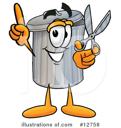 Royalty-Free (RF) Trash Can Character Clipart Illustration by Mascot Junction - Stock Sample #12758