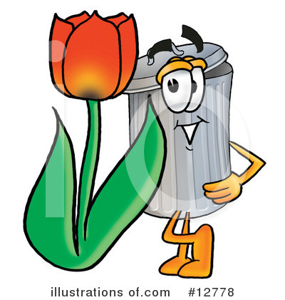 Royalty-Free (RF) Trash Can Character Clipart Illustration by Mascot Junction - Stock Sample #12778