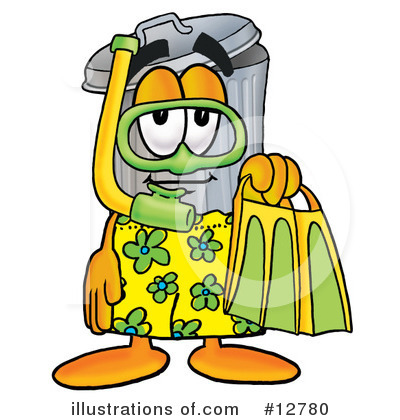 Royalty-Free (RF) Trash Can Character Clipart Illustration by Mascot Junction - Stock Sample #12780