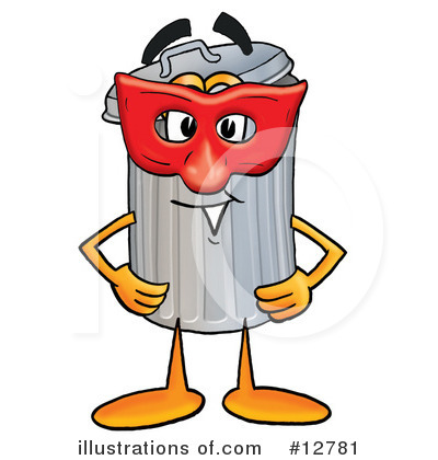 Royalty-Free (RF) Trash Can Character Clipart Illustration by Mascot Junction - Stock Sample #12781