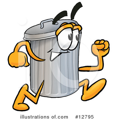 Royalty-Free (RF) Trash Can Character Clipart Illustration by Mascot Junction - Stock Sample #12795