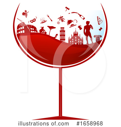 Wine Clipart #1658968 by Domenico Condello