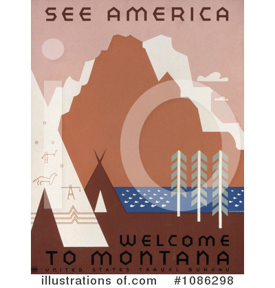 Royalty-Free (RF) Travel Posters Clipart Illustration by JVPD - Stock Sample #1086298