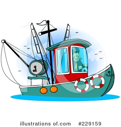 Royalty-Free (RF) Trawler Clipart Illustration by djart - Stock Sample #229159