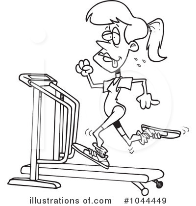 Royalty-Free (RF) Treadmill Clipart Illustration by toonaday - Stock Sample #1044449