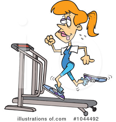 Royalty-Free (RF) Treadmill Clipart Illustration by toonaday - Stock Sample #1044492