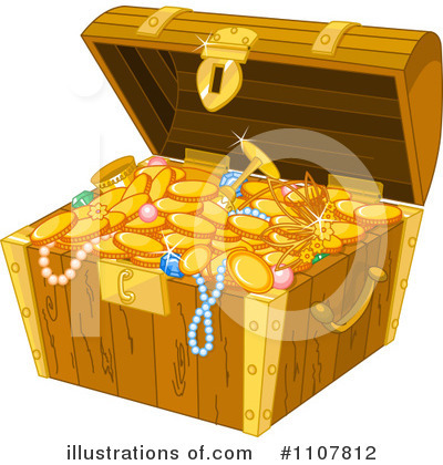Royalty-Free (RF) Treasure Chest Clipart Illustration by Pushkin - Stock Sample #1107812