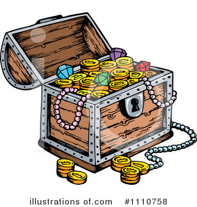 Royalty-Free (RF) Treasure Chest Clipart Illustration by visekart - Stock Sample #1110758