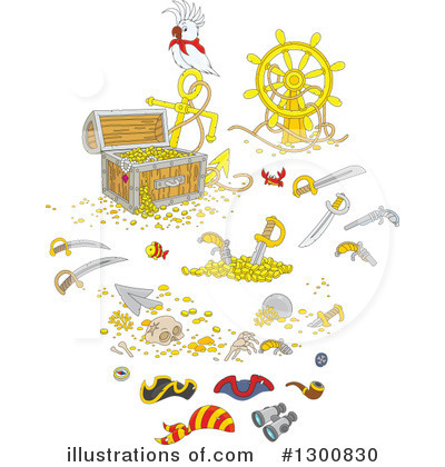 Royalty-Free (RF) Treasure Chest Clipart Illustration by Alex Bannykh - Stock Sample #1300830