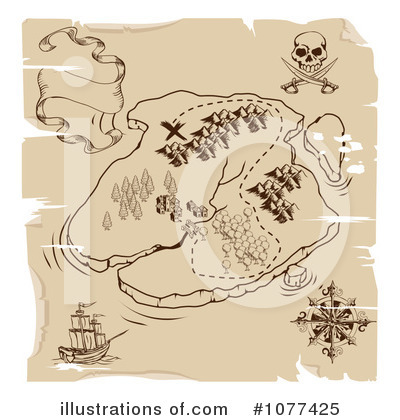 Treasure Map Clipart #1077425 by AtStockIllustration