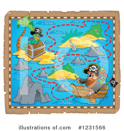 Royalty-Free (RF) Treasure Map Clipart Illustration by visekart - Stock Sample #1231566