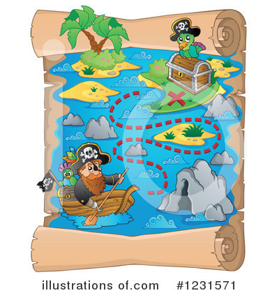 Royalty-Free (RF) Treasure Map Clipart Illustration by visekart - Stock Sample #1231571