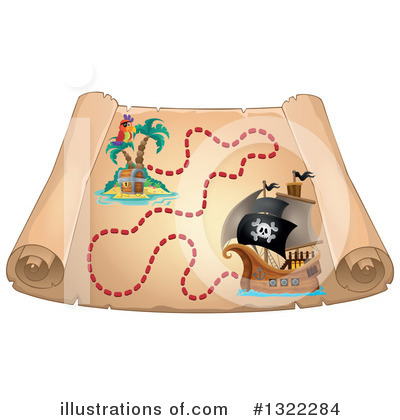 Royalty-Free (RF) Treasure Map Clipart Illustration by visekart - Stock Sample #1322284