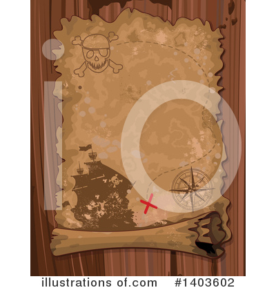 Royalty-Free (RF) Treasure Map Clipart Illustration by Pushkin - Stock Sample #1403602