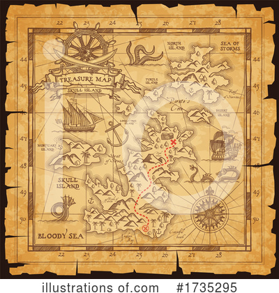 Royalty-Free (RF) Treasure Map Clipart Illustration by Vector Tradition SM - Stock Sample #1735295