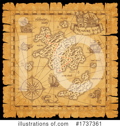 Royalty-Free (RF) Treasure Map Clipart Illustration by Vector Tradition SM - Stock Sample #1737361