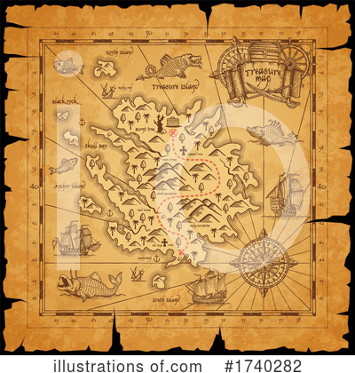 Royalty-Free (RF) Treasure Map Clipart Illustration by Vector Tradition SM - Stock Sample #1740282