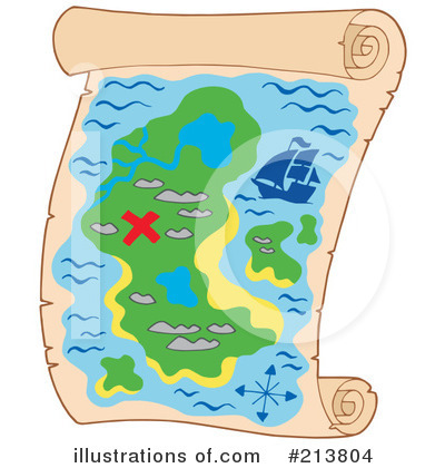 Royalty-Free (RF) Treasure Map Clipart Illustration by visekart - Stock Sample #213804