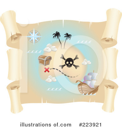 Royalty-Free (RF) Treasure Map Clipart Illustration by cidepix - Stock Sample #223921