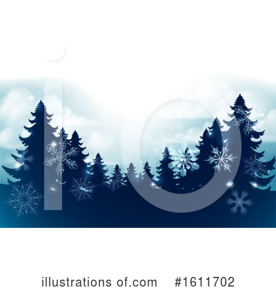 Evergreens Clipart #1611702 by AtStockIllustration