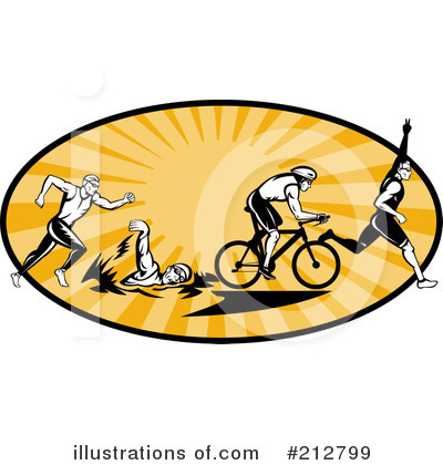Royalty-Free (RF) Triathlon Clipart Illustration by patrimonio - Stock Sample #212799
