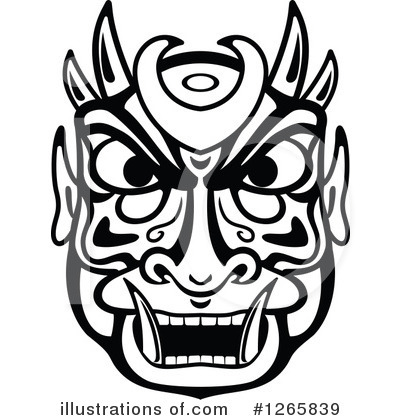 Royalty-Free (RF) Tribal Mask Clipart Illustration by Vector Tradition SM - Stock Sample #1265839