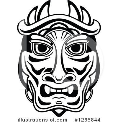 Royalty-Free (RF) Tribal Mask Clipart Illustration by Vector Tradition SM - Stock Sample #1265844