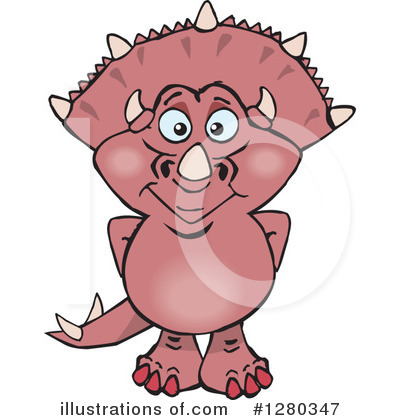 Royalty-Free (RF) Triceratops Clipart Illustration by Dennis Holmes Designs - Stock Sample #1280347