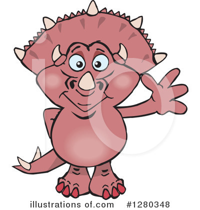 Royalty-Free (RF) Triceratops Clipart Illustration by Dennis Holmes Designs - Stock Sample #1280348