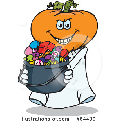 Royalty-Free (RF) Trick Or Treater Clipart Illustration by Dennis Holmes Designs - Stock Sample #64400