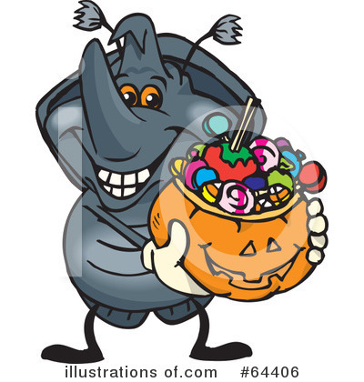 Royalty-Free (RF) Trick Or Treater Clipart Illustration by Dennis Holmes Designs - Stock Sample #64406