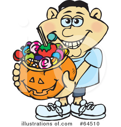 Royalty-Free (RF) Trick Or Treating Clipart Illustration by Dennis Holmes Designs - Stock Sample #64510