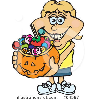 Royalty-Free (RF) Trick Or Treating Clipart Illustration by Dennis Holmes Designs - Stock Sample #64587