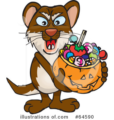 Royalty-Free (RF) Trick Or Treating Clipart Illustration by Dennis Holmes Designs - Stock Sample #64590