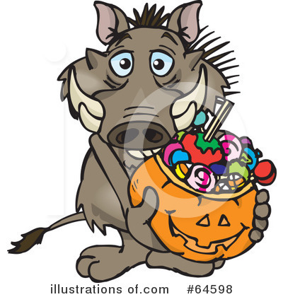 Royalty-Free (RF) Trick Or Treating Clipart Illustration by Dennis Holmes Designs - Stock Sample #64598