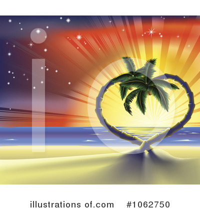 Tropical Sunset Clipart #1062750 by AtStockIllustration