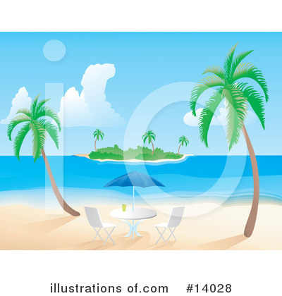 Royalty-Free (RF) Tropical Beach Clipart Illustration by Rasmussen Images - Stock Sample #14028