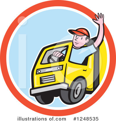 Royalty-Free (RF) Trucker Clipart Illustration by patrimonio - Stock Sample #1248535