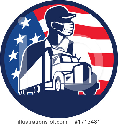 Truck Driver Clipart #1713481 by patrimonio