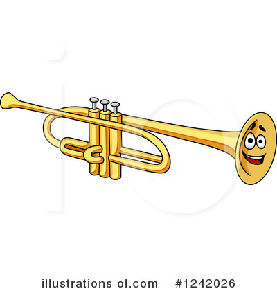 Royalty-Free (RF) Trumpet Clipart Illustration by Vector Tradition SM - Stock Sample #1242026
