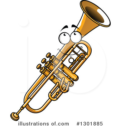 Royalty-Free (RF) Trumpet Clipart Illustration by Vector Tradition SM - Stock Sample #1301885