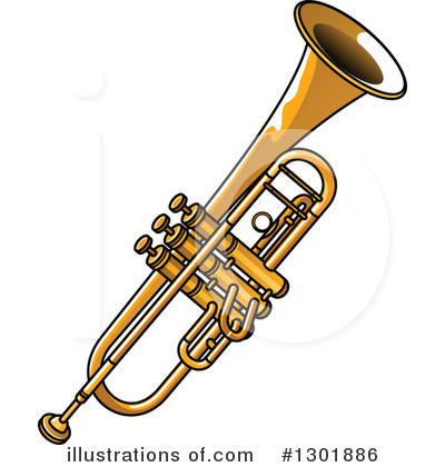 Royalty-Free (RF) Trumpet Clipart Illustration by Vector Tradition SM - Stock Sample #1301886