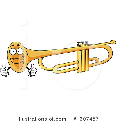 Royalty-Free (RF) Trumpet Clipart Illustration by Vector Tradition SM - Stock Sample #1307457