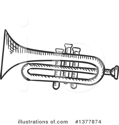 Royalty-Free (RF) Trumpet Clipart Illustration by Vector Tradition SM - Stock Sample #1377874