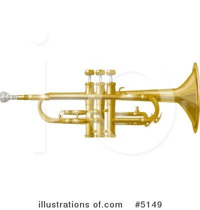 Royalty-Free (RF) Trumpet Clipart Illustration by djart - Stock Sample #5149