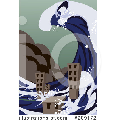 Royalty-Free (RF) Tsunami Clipart Illustration by mayawizard101 - Stock Sample #209172