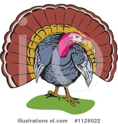 Royalty-Free (RF) Turkey Bird Clipart Illustration by patrimonio - Stock Sample #1128022