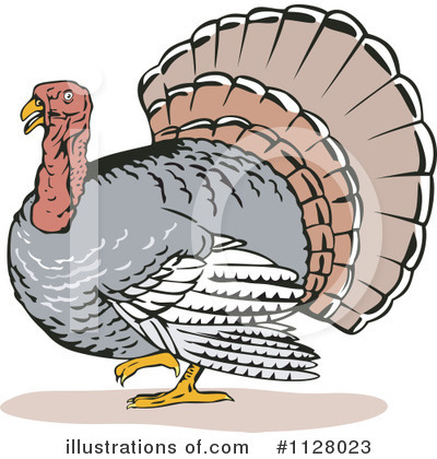 Royalty-Free (RF) Turkey Bird Clipart Illustration by patrimonio - Stock Sample #1128023