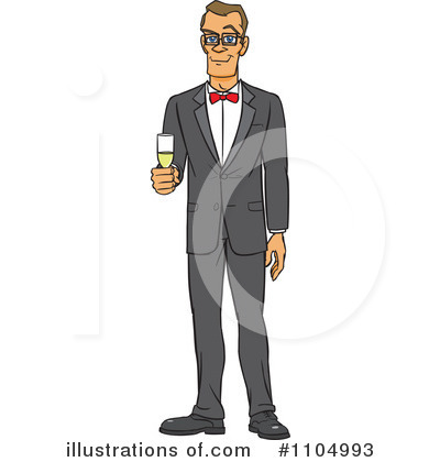 Royalty-Free (RF) Tuxedo Clipart Illustration by Cartoon Solutions - Stock Sample #1104993