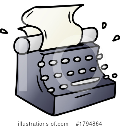 Royalty-Free (RF) Typewriter Clipart Illustration by lineartestpilot - Stock Sample #1794864